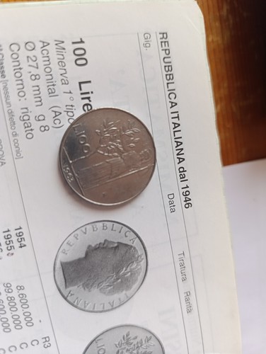Moneta 100 lire del - moneta, 1963