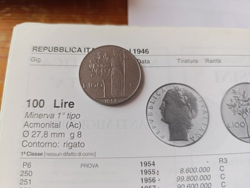 Moneta 100 lire del 1958 - 100,