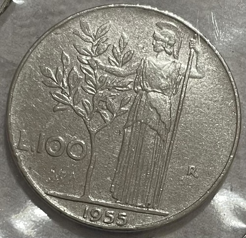 Moneta 100 lire del - moneta, 1955